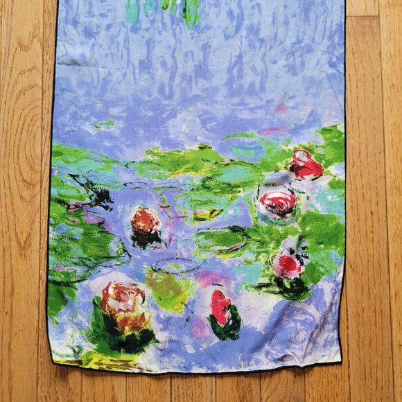Monet Water Lillies Wearable Art Scarf 66" Long - Picture 5 of 8